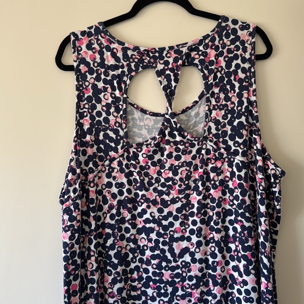T By Talbots Sleeveless Colorful Printed Twist Back Midi Dress Plus Size 3X - Picture 6 of 7